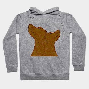 The 2 brown dogs drawing art. Hoodie